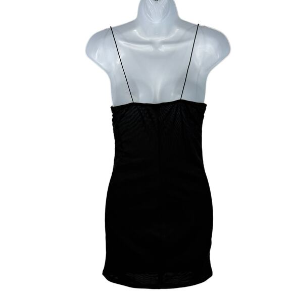 Wild Fable String Strap Mini Dress Black Mesh Overlay Size XS Party Club NEW - Picture 3 of 10